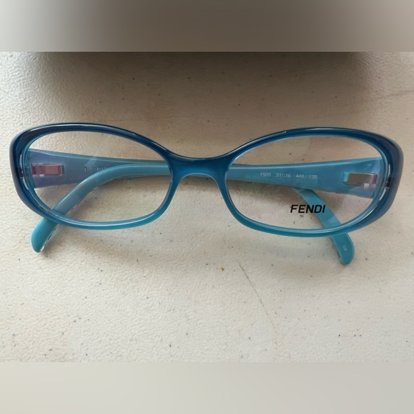 Fendi F935 440 51□16 135 100% Authentic Ice Blue Oval Glasses with Case - Picture 4 of 8